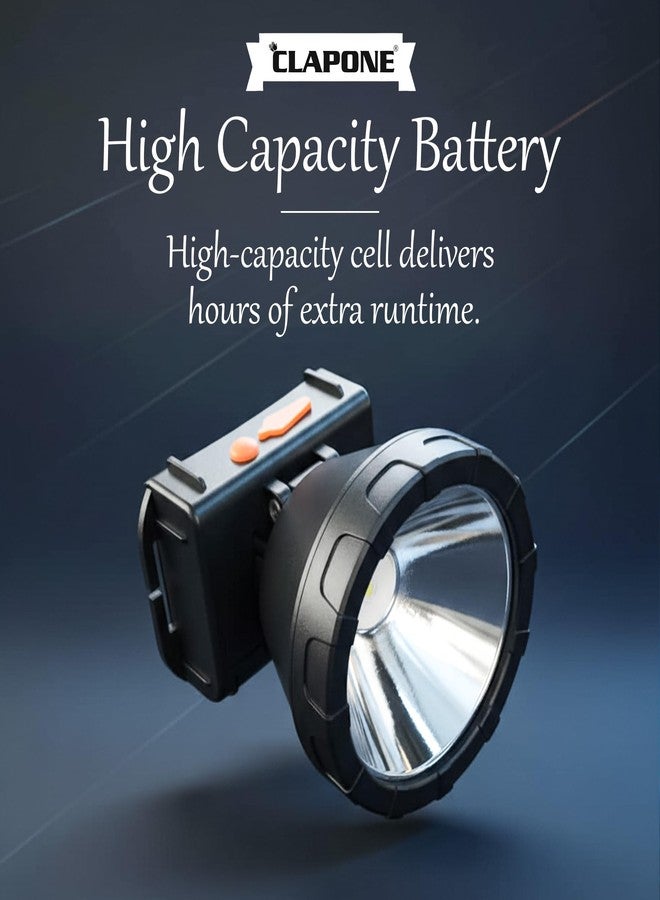 CLAPONE مصباح رأس LED قابل لإعادة الشحن، مزود بخاصية الوميض القابلة للتعديل بزاوية 90 درجة، مثالي للصيد والتخييم والمشي لمسافات طويلة وركوب الدراجات والجري/التخييم/صيد الأسماك/مقاوم للماء، مثالي للأنشطة الخارجية - Image 5