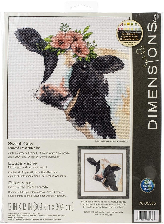 Dimensions SIMPLICITY CREATIVE CORP Cross Stitch, Sweet Cow (14 Count), By the yard - Image 1