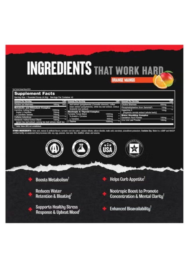 UNIVERSAL NUTRITION Animal Advanced Cuts Powder Orange Mango 267g - Image 3