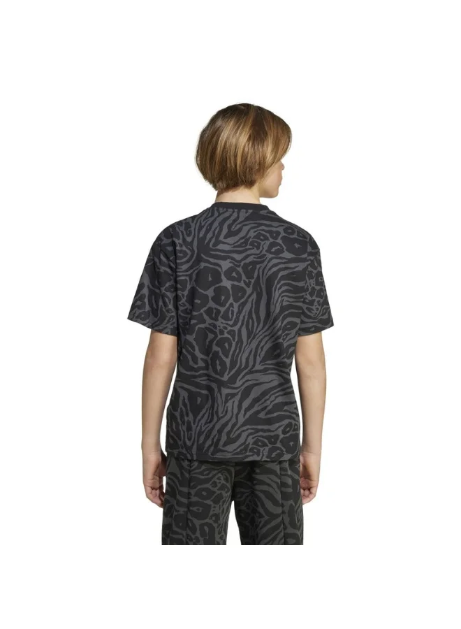 adidas Adidas J Fi Logo Aop T Black T-Shirt (Short Sleeve) T-Shirts For Kids
