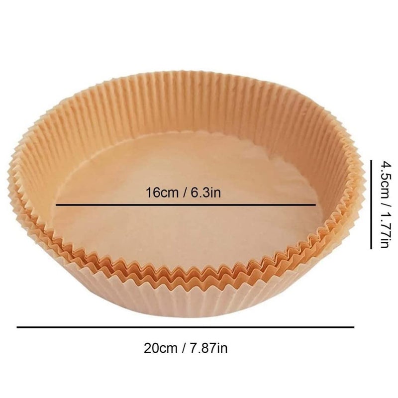 100 PCS Air Fryer Disposable Paper Liner, Non-stick Disposable Air Fryer Liners, Baking Paper for Air Fryer Oil-proof, Water-proof, Food Grade Parchment for Baking Roasting Microwave - Image 5