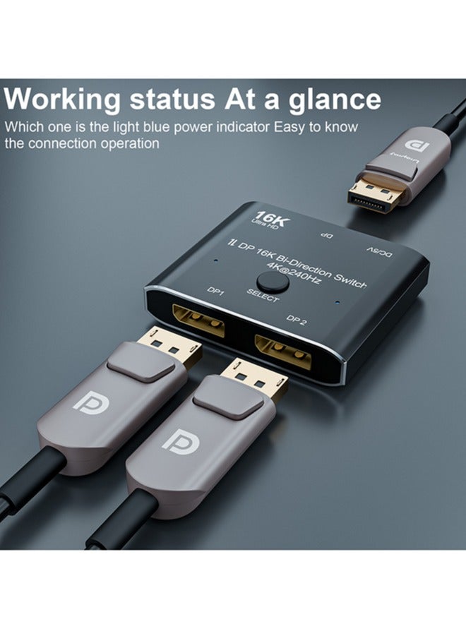 DisplayPort 16K DP Switch Bi-Direction 8K@120Hz 4K@240Hz Splitter Converter for Multiple Source and displays 16K DP Video Converter - Image 4
