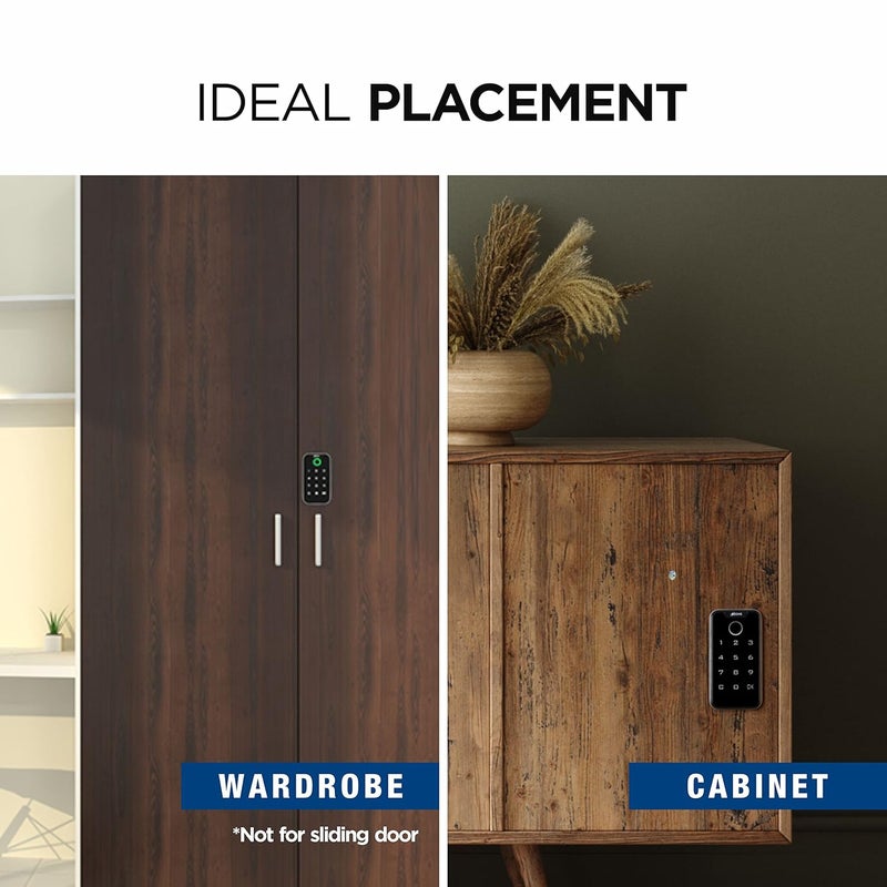 Ozone Electronic Digital Mobile App Fingerprint Password RFID Card Furniture Lock Black Fingerprint PIN - Image 2