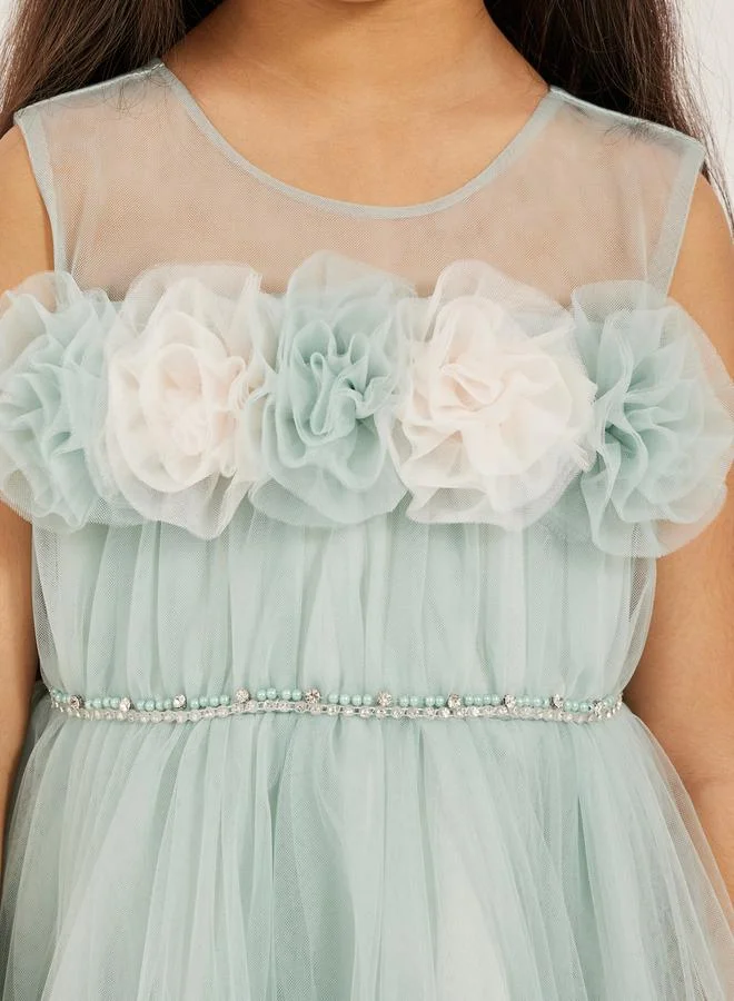 Styli Tulle Flower Dress