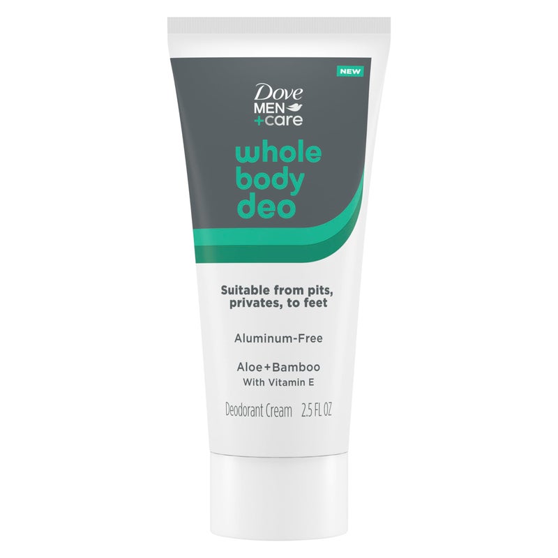 Dove Men+Care دوف للرجال + العناية مزيل العرق الكريمي خالي من الألمنيوم للجسم بالكامل بالصبار + الخيزران مناسب من الإبطين والأماكن الحساسة إلى القدمين 2.5 أونصة سائلة - Image 1