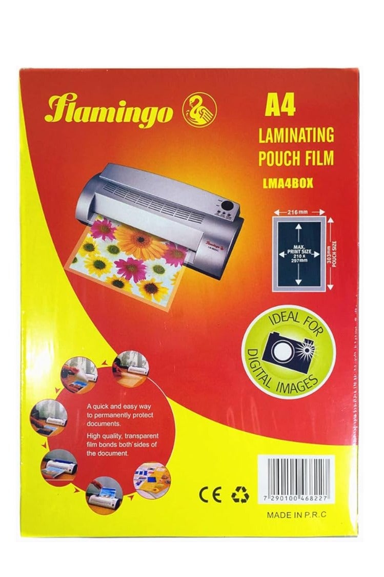 Flamingo A4 Size Laminating Pouch 125 Micron 210×297mm 100 Pieces - Image 3