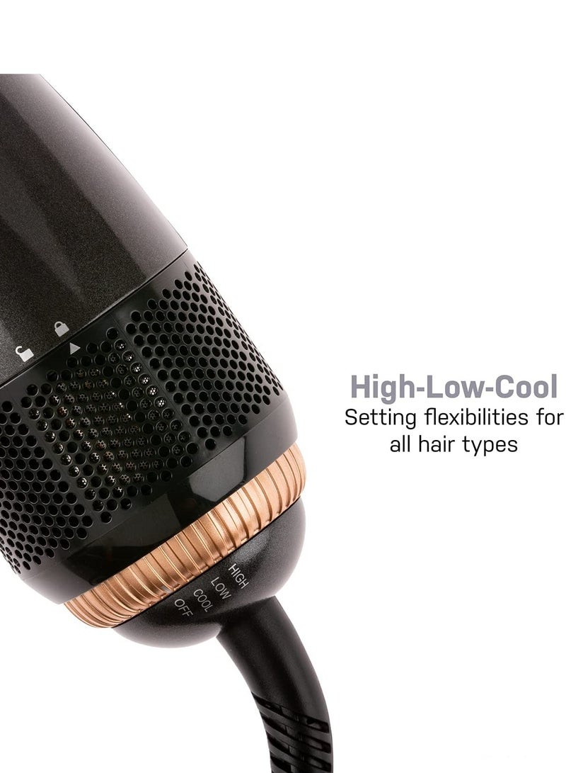 PROFESSIONAL 2 in 1 Styling Hot Air And Drying Brush Black - Image 2