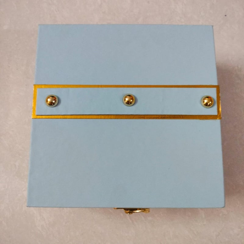 Generic Meka Creations Mini Trunk Box for Gifting Purpose Ideal for gifting and storage Diwali Gifting Wedding or any ocassions Hamper Box Blue Colour 14 14 7 CM Small Size - Image 2