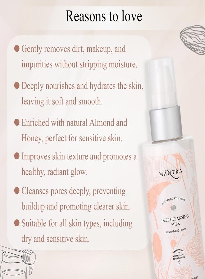 Mantra Herbal Deep Cleansing Milk Almond And Honey - 50 ml | Removes Waterproof Makeup, Removes Dust, Oil and Grime - Image 4