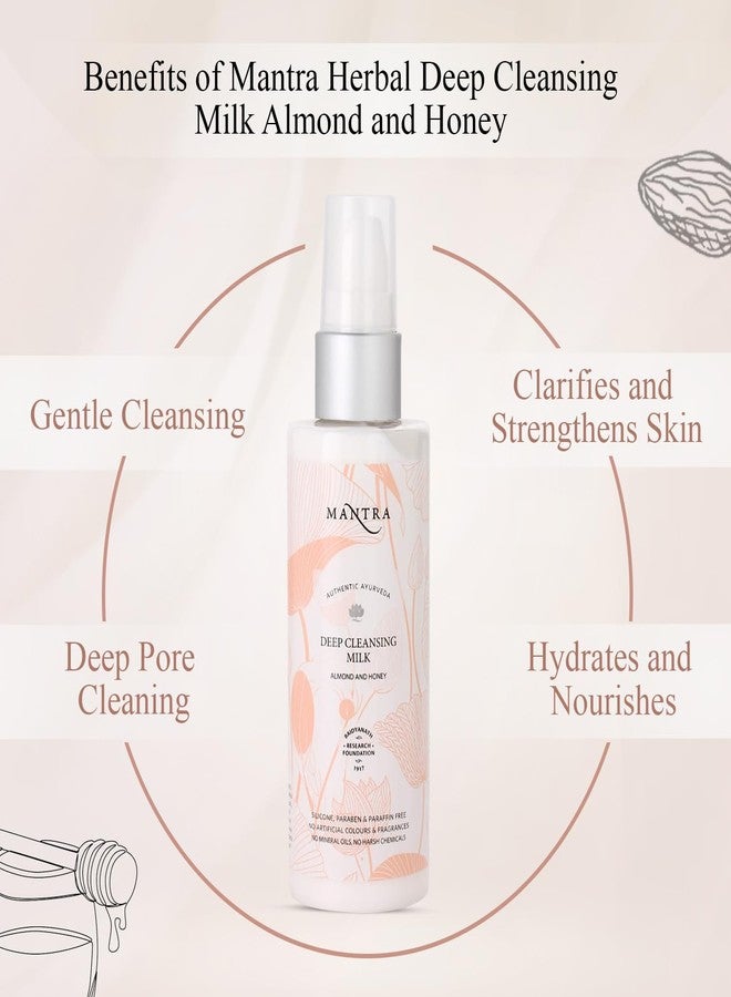 Mantra Herbal Deep Cleansing Milk Almond And Honey - 50 ml | Removes Waterproof Makeup, Removes Dust, Oil and Grime - Image 3