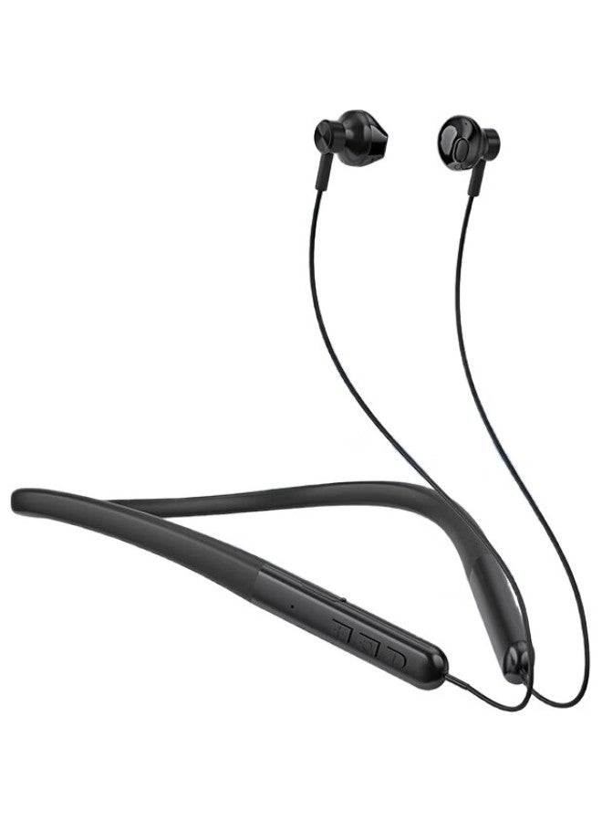 Newmine سماعات أذن رياضية لاسلكية بلوتوث C6، عمر بطارية طويل، سماعات أذن شبه داخلية أثناء الجري للموسيقى والمكالمات، متوافقة مع آبل، هواوي، أندرويد، سوداء - Image 2