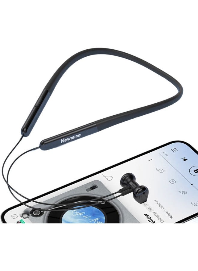 Newmine سماعات أذن رياضية لاسلكية بلوتوث C6، عمر بطارية طويل، سماعات أذن شبه داخلية أثناء الجري للموسيقى والمكالمات، متوافقة مع آبل، هواوي، أندرويد، سوداء - Image 1