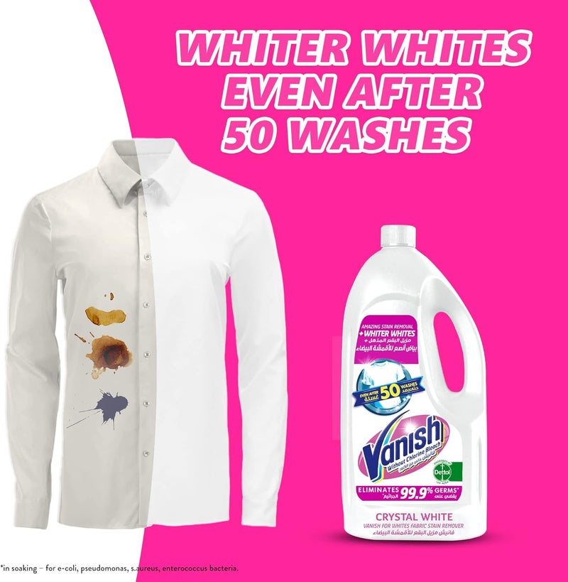 Laundry Stain Remover Liquid for White Colored Clothes, 1.8 L + Crystal White Laundry Stain Remover Liquid for White Clothes, 1.8 L (Can be used with or without Detergents & Additives) - Image 5