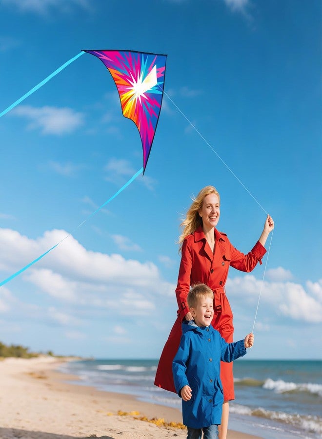 Xida Kite Xida Easy to Fly Kite for Kids Ages 4-8 &8-12, Large Kites for Adults, Beginner Kite with Exciting Lightning Design, Perfect Outdoor Activity & Beach Kites for Boys and Girls, Ready to Fly Set - Image 4