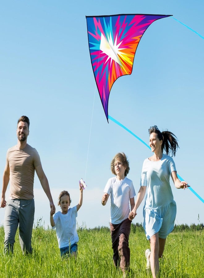 Xida Kite Xida Easy to Fly Kite for Kids Ages 4-8 &8-12, Large Kites for Adults, Beginner Kite with Exciting Lightning Design, Perfect Outdoor Activity & Beach Kites for Boys and Girls, Ready to Fly Set - Image 3