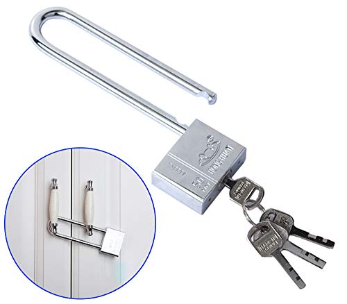 WANLIAN dingchi Long Lock Beam Bike Padlock Anti-Theft Door Cabinet Drawer Gate Lock with Keys Lock Long Beam Gym Locker Locker Padlock Glass Door Lock - Image 3