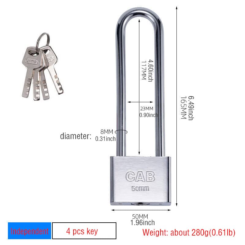 WANLIAN dingchi Long Lock Beam Bike Padlock Anti-Theft Door Cabinet Drawer Gate Lock with Keys Lock Long Beam Gym Locker Locker Padlock Glass Door Lock - Image 4