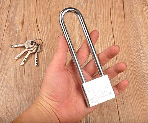 WANLIAN dingchi Long Lock Beam Bike Padlock Anti-Theft Door Cabinet Drawer Gate Lock with Keys Lock Long Beam Gym Locker Locker Padlock Glass Door Lock - Image 2