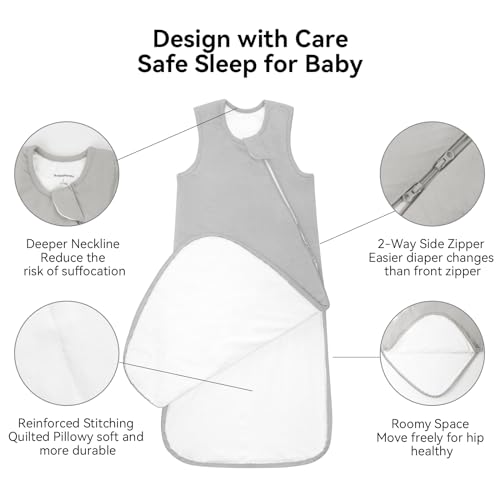 Okayinn BubblePanda Rayon Made from Bamboo Sleep Sack 12-18 Months 1.0 Tog Soft Toddler Sleeping Sack for Babies 2-Way Zipper Baby Wearable Blanket - Image 3