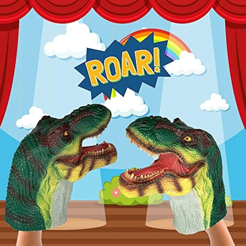 Tyrannosaurus Dinosaur Hand Puppet with Audio Support for Kids Soft Rubber Realistic Action Figure Role Play Toys (Tyrannosaurus) - Image 5