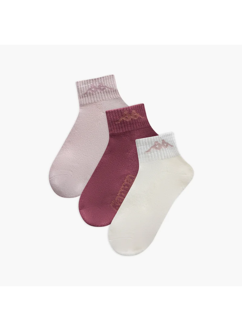 Kappa Set of 3 - Kappa Logo Print Quarter Crew Length Socks