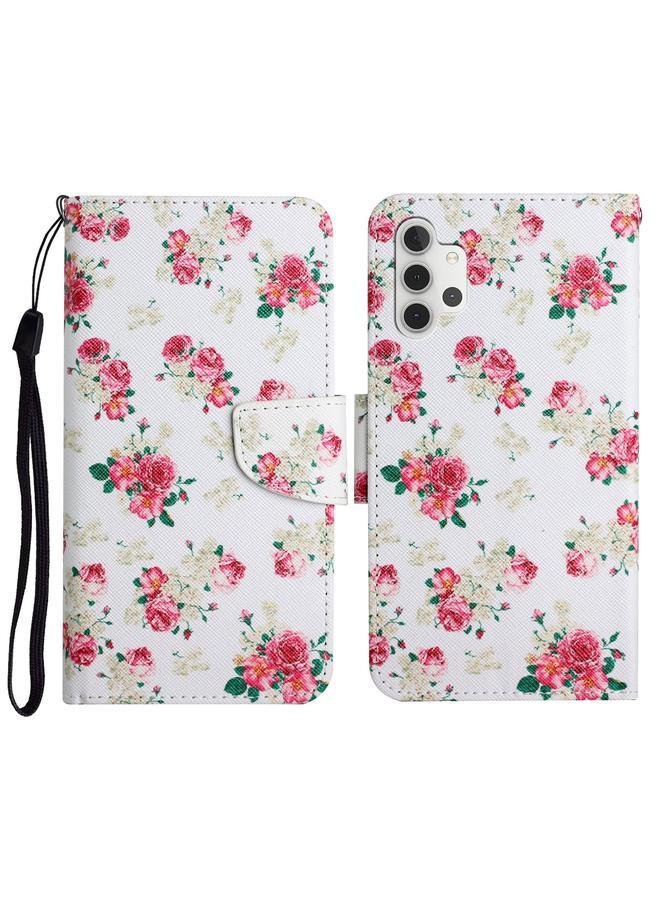 S-TOP Case For Samsung Galaxy A32 4G Painted Pattern Horizontal Flip Leather Case with Holder & Card Slot & Wallet - Image 1