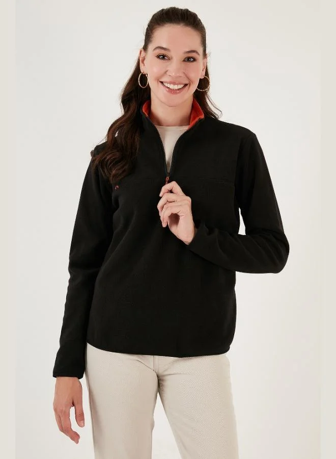 Lela Lela Slim Fit Soft Textured Anti-Pilling Half-Zip Fleece Women's Jacket 5907000