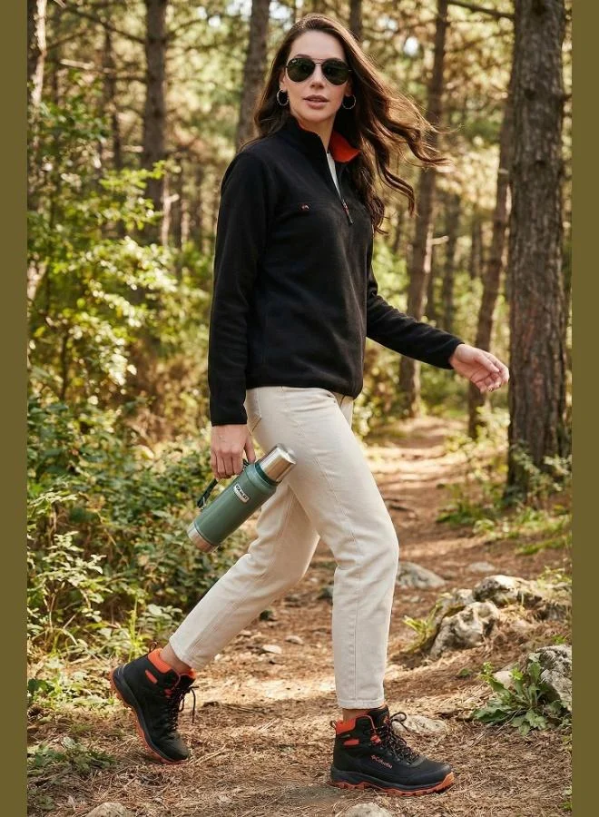 Lela Lela Slim Fit Soft Textured Anti-Pilling Half-Zip Fleece Women's Jacket 5907000