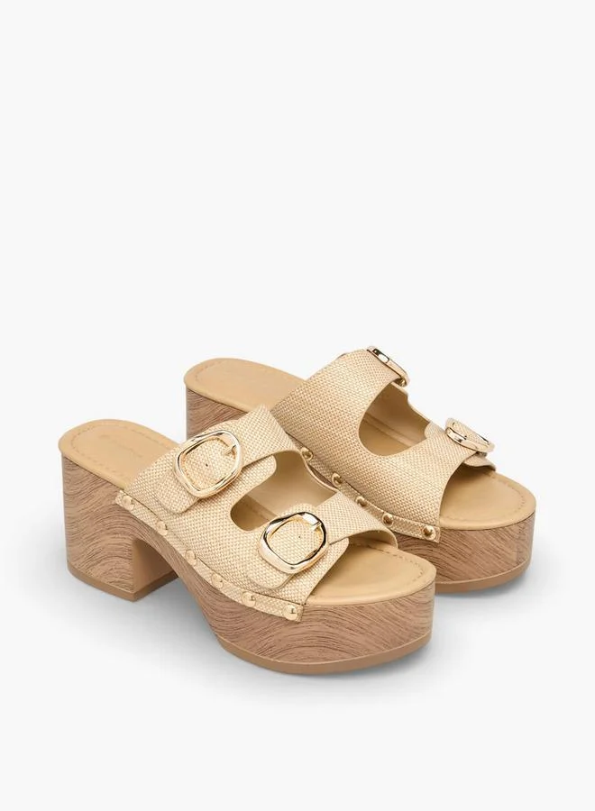 شور ستيب Women Buckle Detail Platform Sandals