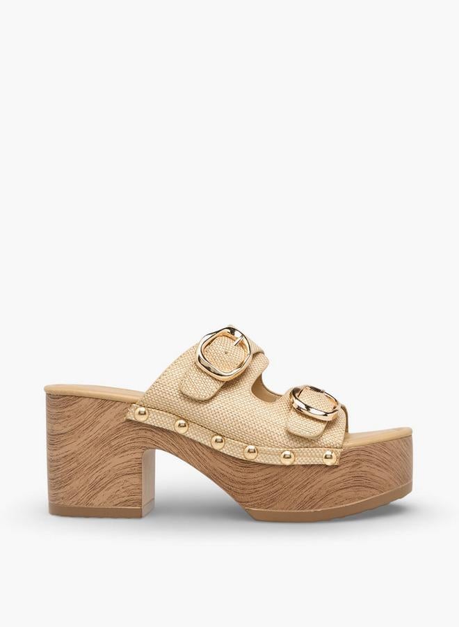 Surestep Women Buckle Detail Platform Sandals - Image 3