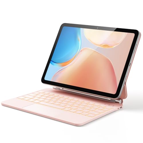 GreenLaw for iPad 11thA16202510th2022 Generation Case with Keyboard MagicStyle Keyboard Stand 7 Color Backlit StainResistant Surface MultiTouch Trackpad Blush Pink - Image 1