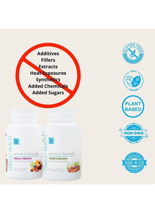 Consult Health - Nature's Treasure Mega Fruits Dietary Supplement - 60 Fruit Capsules - Red Superfood – Vegan - 100% Plant Based Nutrition - Image 1
