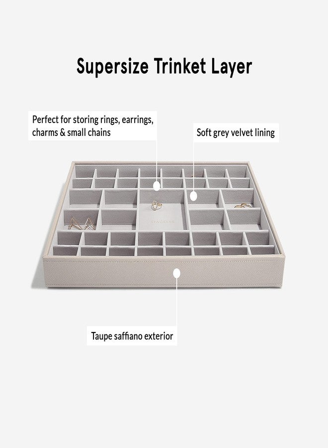 Stackers Trinkets Layer Large | Jewellery Storage Organiser Box for Women - Taupe - Image 3