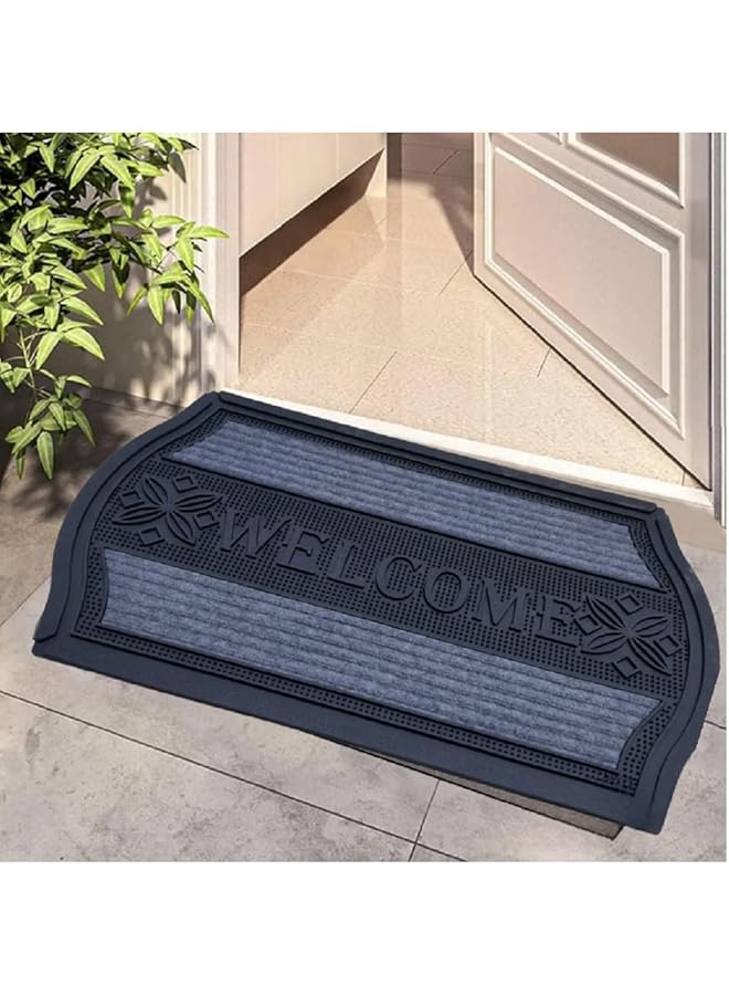 erorex Front Door Mat Rubber Non Slip Backing Door Mats Washable Carpet For Outdoor Front Porch Kitchen Bedroom Entryway Black Grey 75X45Cm Mt 40 3 - Image 1