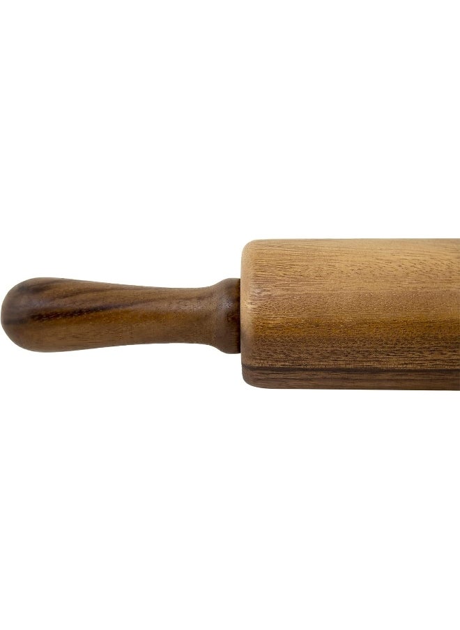 BILLI Billi Classic Wooden Revolving Rolling Pin 30Cm Acacia Wood Dough Roller With Handles For Baking Pasta Pizza Fondant Cookie Noodles Bread  - Image 3