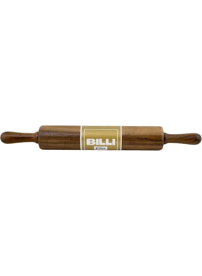 BILLI Billi Classic Wooden Revolving Rolling Pin 30Cm Acacia Wood Dough Roller With Handles For Baking Pasta Pizza Fondant Cookie Noodles Bread  - Image 4