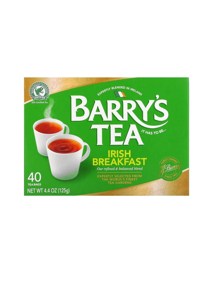 BARRY'S TEA Irish Breakfast Tea 40 Tea Bags 125 gram