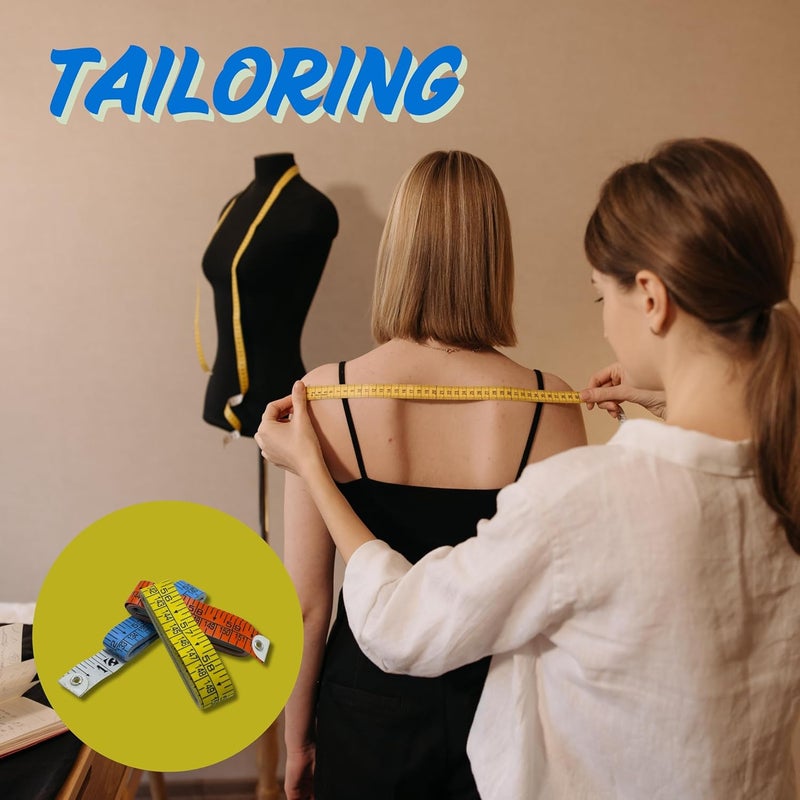 Zenith ZENITH Measuring Tape Set Of 10 Body Measurement Inch Tape 60 Inches Double Side Rulers Fiberglass Flexible PortableSewing Dress Making Tailors  - Image 3
