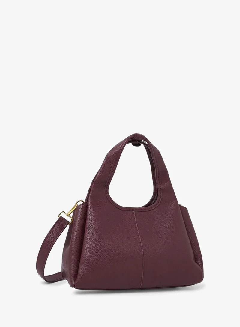 ستايلي Burgundy Buckle Strap Detail Shoulder Bag