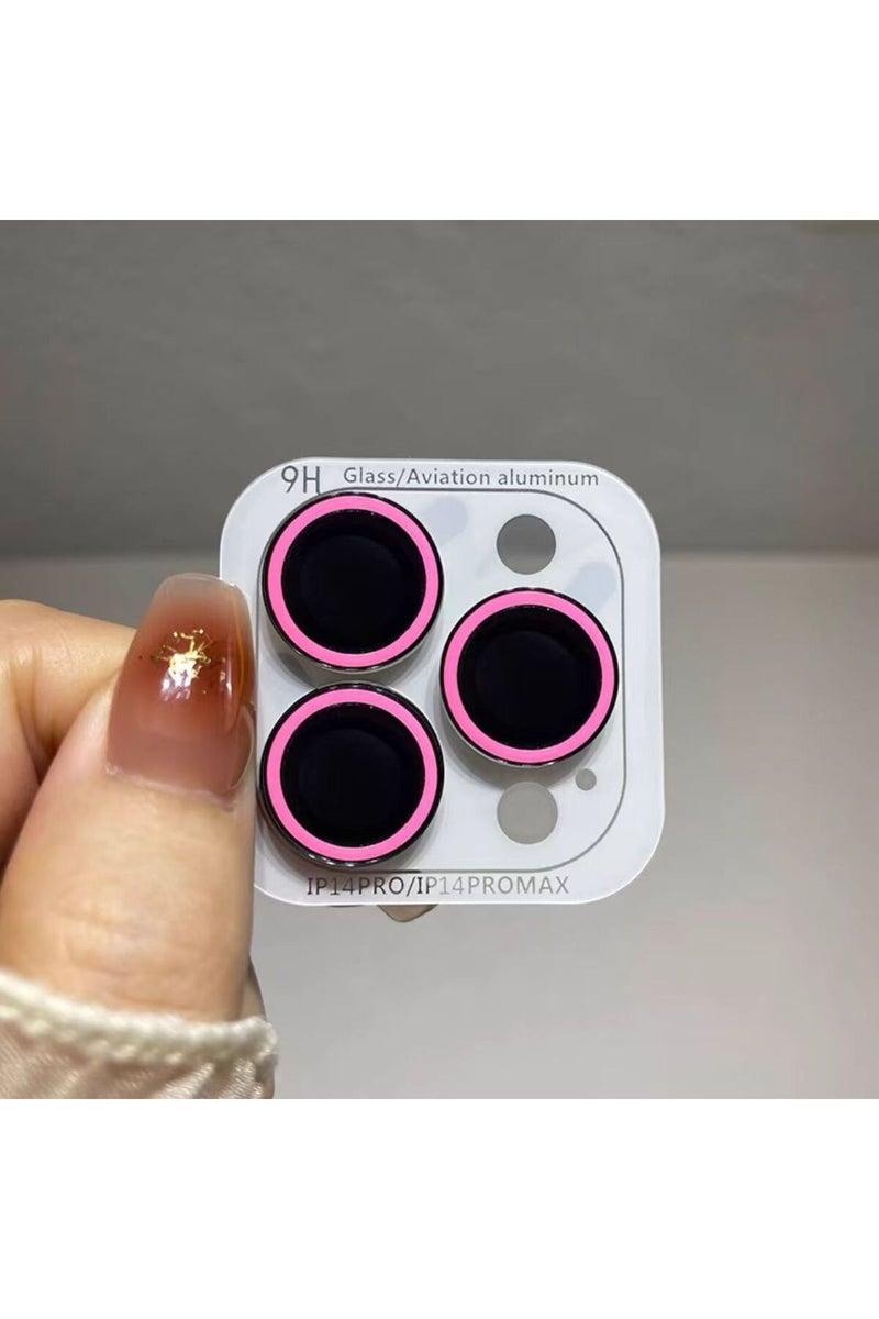 15pro 15proMax(3pcs Pink 2-3PCS For IPhone 16 15 14 Pro Max Plus 13 12Mini Luminous Camera Protector