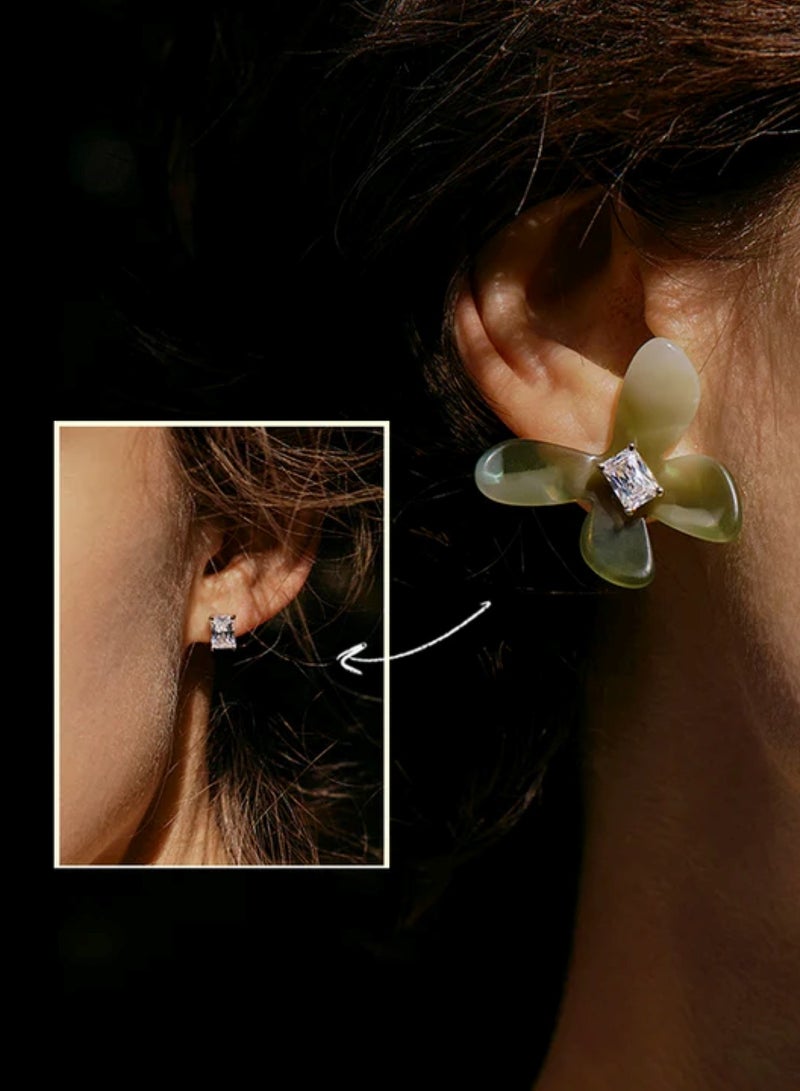 هيفانج أقراط على شكل فراشة على شكل مكعب سكر - Image 4