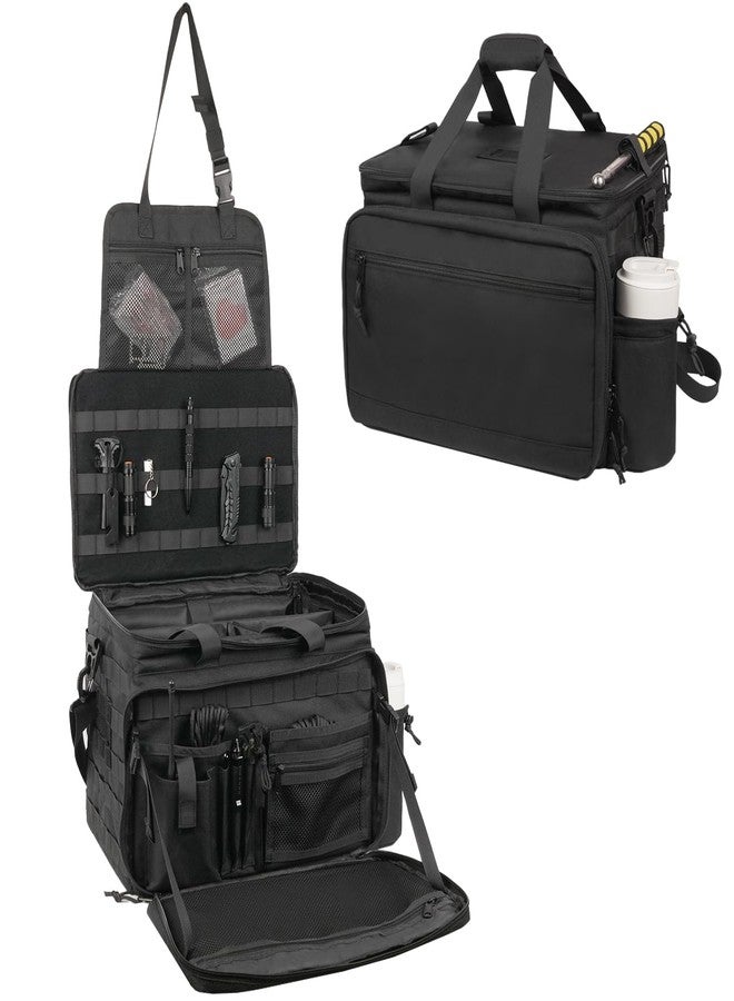 SCAVATA Patrol Bag Law Enforcement, Police Gear Car Front Seat Vehicle Organizer Bags with MOLLE System, Black, Large, Tactical - Image 1