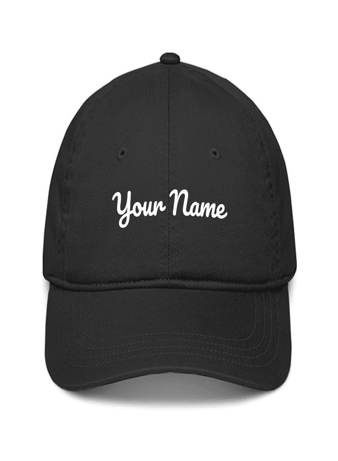 Gogirgit Customised Name Cotton Cap, Free Size, Pack of 1 (in, Alpha, Free Size, Black) - Image 2