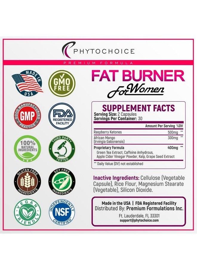 PhytoChoice - Best Diet Pills That Work Fast For Women Natural Fat Burning Weight Loss Supplements Appetite Hunger Suppressant Metabolism Booster Belly Fat Burner Weight Loss Pills To Lose Weight Fast For Women 2Pk - Image 1