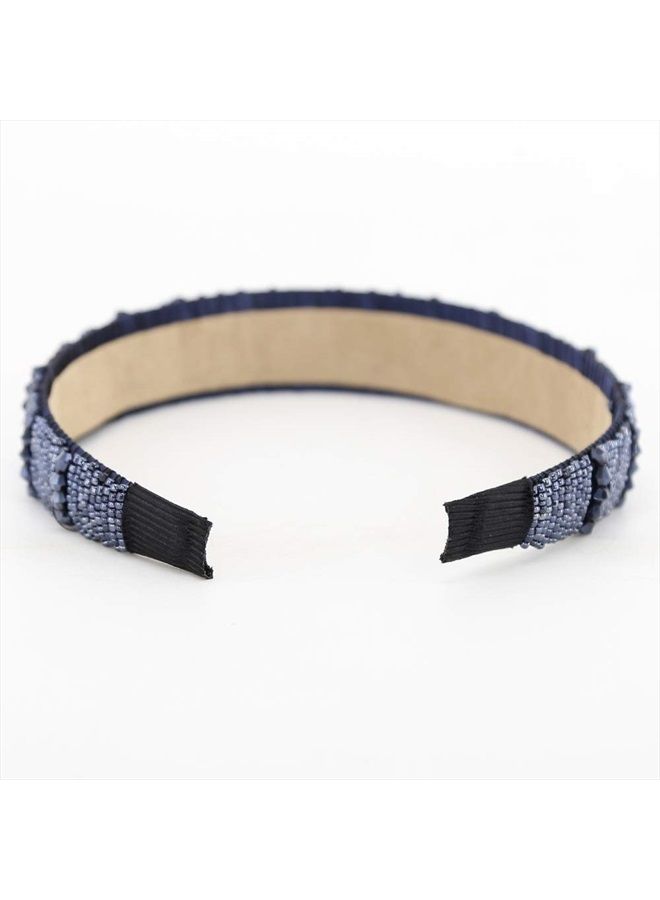 BTWTRY Navy Blue Broadside Hand Made Crystal Headband Fashion Lssuing Boutique Press Hair Headband for Woman and Girl Hair Accessories (Navy Blue) - Image 3