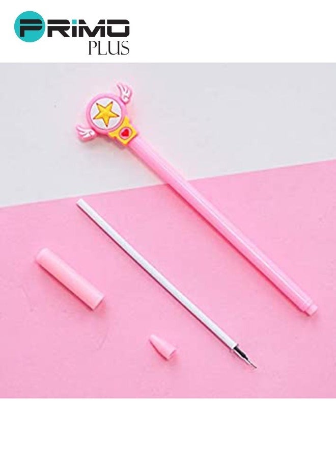 21-Piece Unicorn Patterns Pen With File Bag Set Pink/Clear
