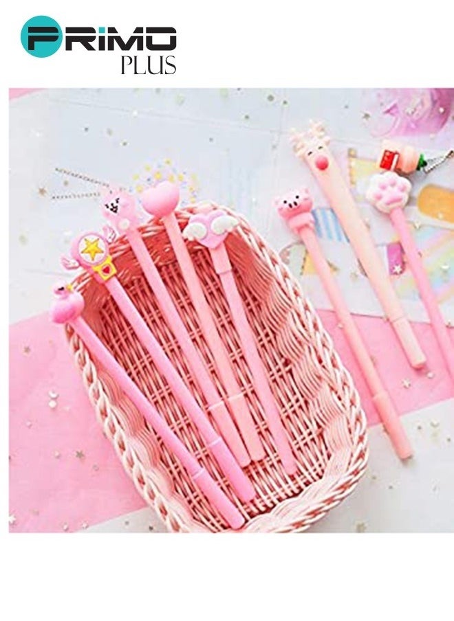 21-Piece Unicorn Patterns Pen With File Bag Set Pink/Clear