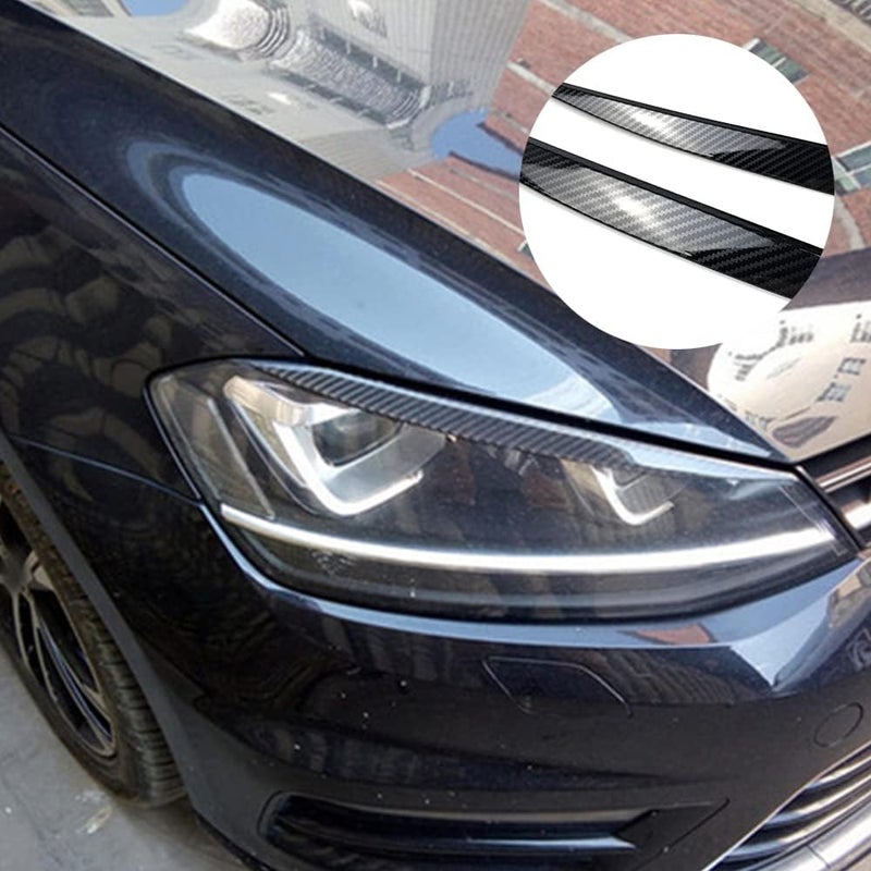 QASULER Carbon Black Headlight Eyebrow Trim for VW Golf 7 MK7 GTI - Image 3