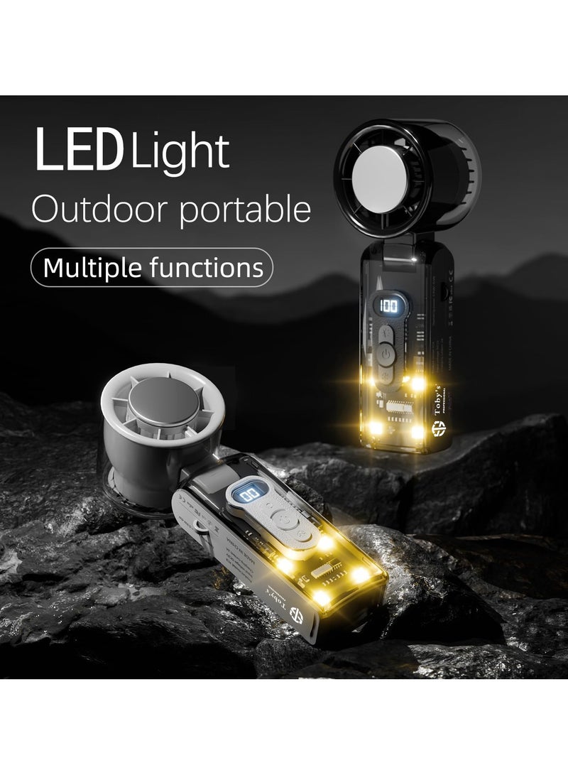 توبيز مروحة تبريد قابلة للطي عالية السرعة توبيز ICE FAN-06 باللون الأبيض بسعة بطارية 3600 مللي أمبير، شاشة LED رقمية، دوران هواء 360°، قوة رياح قوية، مروحة متعددة الوظائف محمولة - Image 2