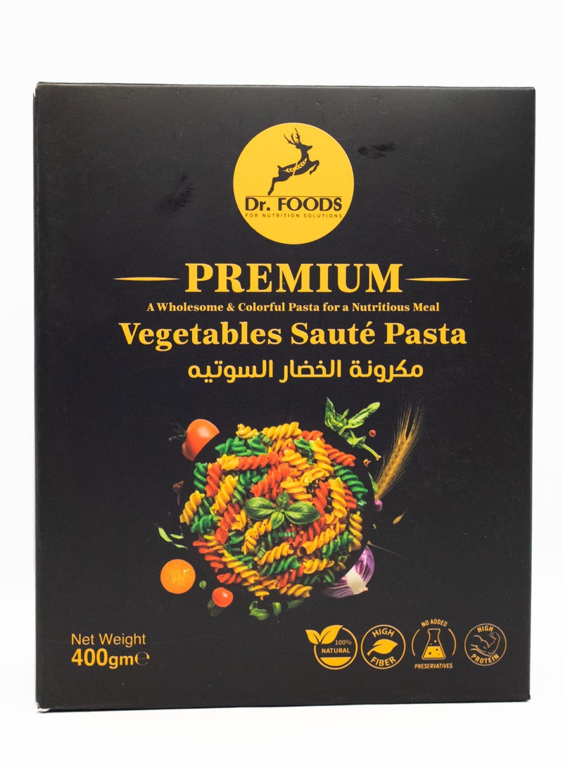 Dr. Foods Premium Vegetables Sauté Pasta – 400g | Natural Vegetable Blend | Wholesome Wheat Flour